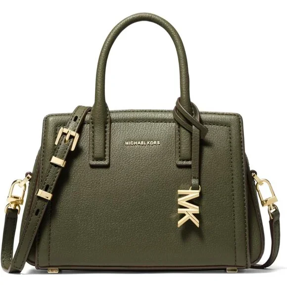 Women's Army Green Imported Leather Laila Extra Small Cross body Bag - Picture 1 of 3